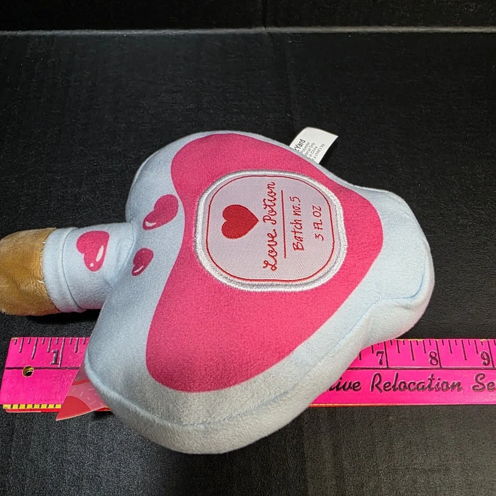 FuzzyYard Love Potion Dog Toy Unisex Pink Heart Squeaky Plush Batch no. 5‎